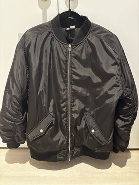 H&M Black Quilted Hooded Jacket